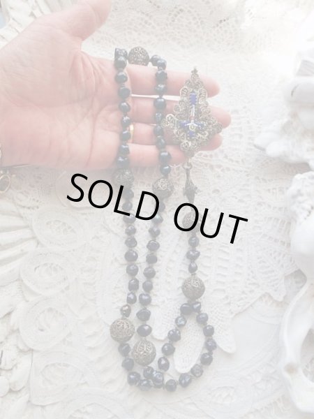 画像14: 【聖遺物が納められたフィリグリーロザリオ】【淡水ブラックパール】ドイツ・アンティーク＆ヴィンテージ聖品 (14)