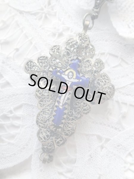 画像4: 【聖遺物が納められたフィリグリーロザリオ】【淡水ブラックパール】ドイツ・アンティーク＆ヴィンテージ聖品 (4)