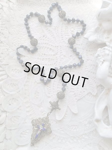 画像2: 【聖遺物が納められたフィリグリーロザリオ】【淡水ブラックパール】ドイツ・アンティーク＆ヴィンテージ聖品 (2)