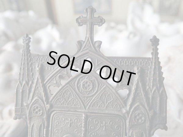 画像6: 【ゴシック聖堂ファサード風観音開き小祭壇スタンド】【ルルドの聖母の聖ベルナデッタ】フランス・アンティーク＆ヴィンテージ聖品 (6)