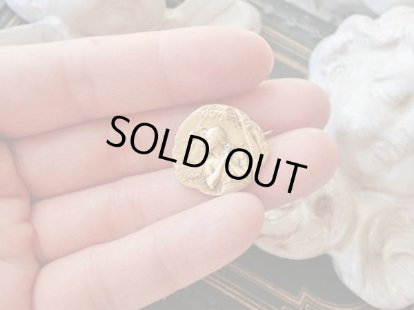 画像7: 【聖ジャンヌダルク】【ゴールドFIXブローチ】【カメオ・メダイ彫刻家L.O. Mattei作】フランス・アンティーク＆ヴィンテージ聖品 (7)