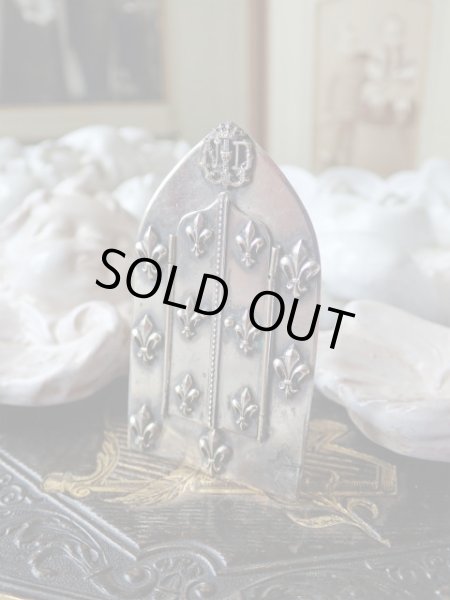 画像3: 【観音開き携帯用小祭壇】【フルールドリス文様ルルドの聖母】フランス・アンティーク＆ヴィンテージ聖品 (3)