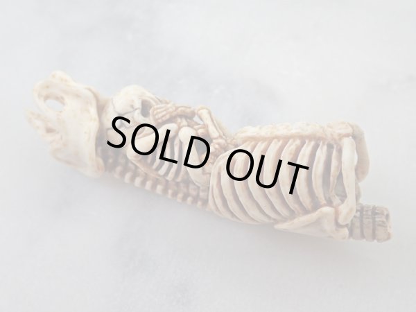 画像3: 母子骸骨彫刻【全生全帰】鹿角製 髑髏作家服部・髑髏根付・提げ物・彫刻・その他髑髏作品 (3)