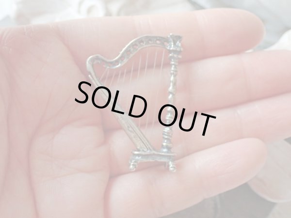 画像8: 【シルバー800製ミニチュア】【楽器シリーズ】【竪琴】イタリア・ヴィンテージ品 (8)