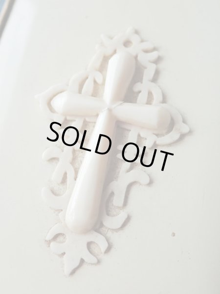 画像9:  【象牙風セルロイド透かしクロスとターコイズブルーベルベット装丁】【1878年】ドイツ・アンティーク＆ヴィンテージ聖品 (9)