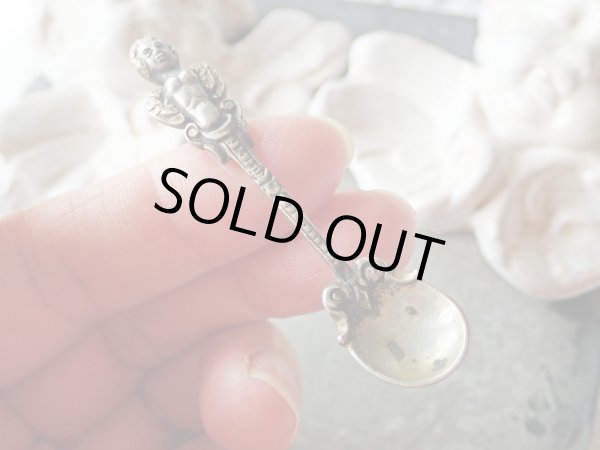 画像7: 【立体的な天使とロカイユ装飾】【ソルトスプーン】フランス・アンティーク・ヴィンテージ品 (7)