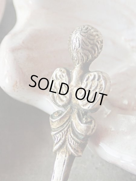 画像4: 【立体的な天使とロカイユ装飾】【ソルトスプーン】フランス・アンティーク・ヴィンテージ品 (4)