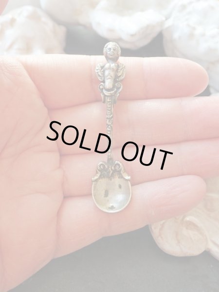 画像9: 【立体的な天使とロカイユ装飾】【ソルトスプーン】フランス・アンティーク・ヴィンテージ品 (9)