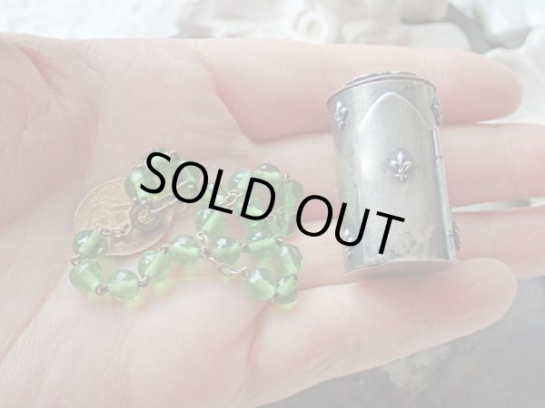 画像20: 【隠し扉聖像付ロザリオケース】【ノートルダム頭文字蓋フルールドリス文様】【ロザリオとセット】フランス・アンティーク＆ヴィンテージ聖品 (20)