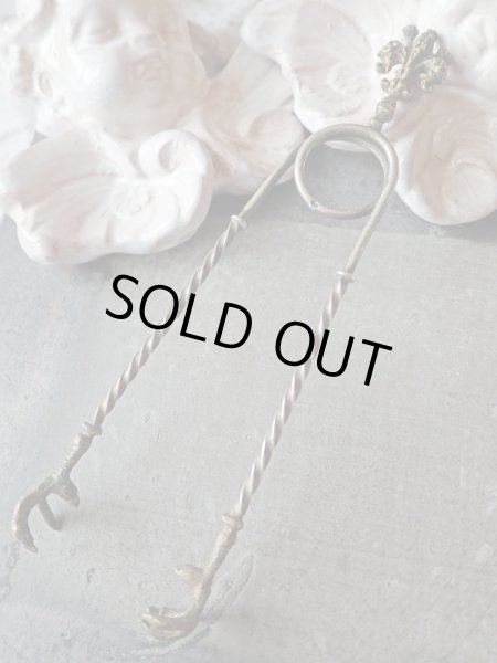 画像1: 【フィレンツェ百合紋と鳥の脚】【シルバー800製シュガートング】イタリア・アンティーク＆ヴィンテージ品 (1)