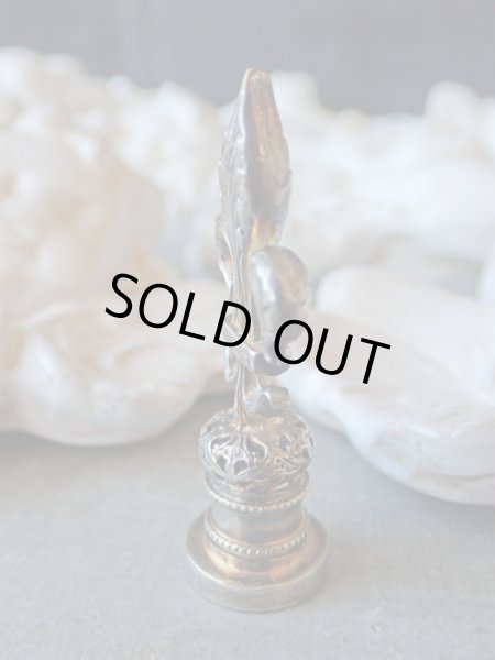 画像5: 【フルールドリスのミニシーリングスタンプ】【透かしとミル打ち風装飾土台】フランス・アンティーク＆ヴィンテージ聖品 (5)