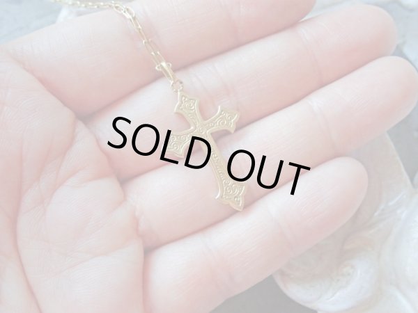 画像12: 【K18イエローゴールドクロス】【アラベスク・唐草】【クロスフローリー】【1.1g】フランス・アンティーク＆ヴィンテージクロス (12)