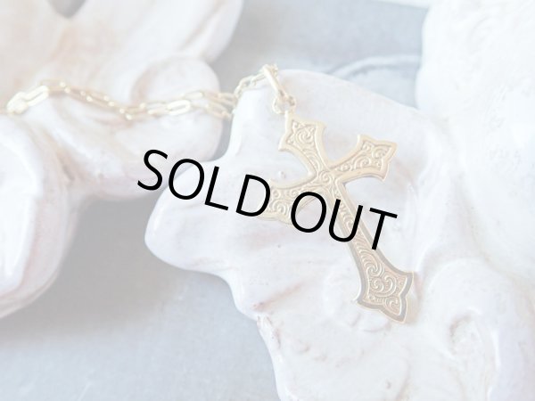 画像2: 【K18イエローゴールドクロス】【アラベスク・唐草】【クロスフローリー】【1.1g】フランス・アンティーク＆ヴィンテージクロス (2)