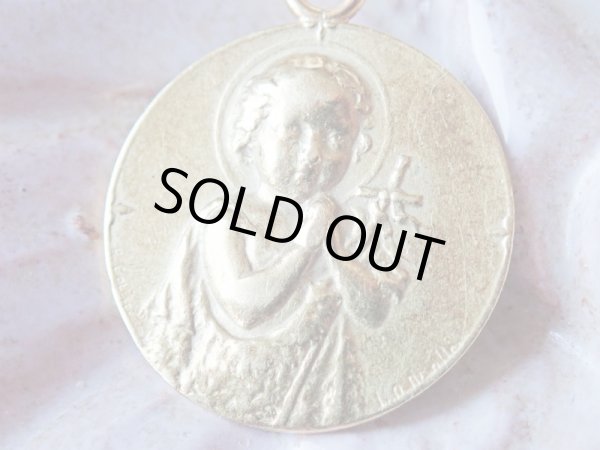 画像7: 【K18イエローゴールドメダイ】【幼き洗礼者ヨハネと神の子羊】【1933年】【2.4g】フランス・アンティーク＆ヴィンテージメダイ (7)