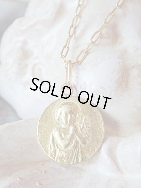 画像4: 【K18イエローゴールドメダイ】【幼き洗礼者ヨハネと神の子羊】【1933年】【2.4g】フランス・アンティーク＆ヴィンテージメダイ (4)