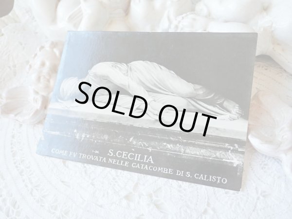 画像2: 【聖セシリア殉教姿聖像】【ステファノ・マデルノ作大理石彫刻】【白黒写真ポストカード】イタリア・アンティーク＆ヴィンテージカード (2)