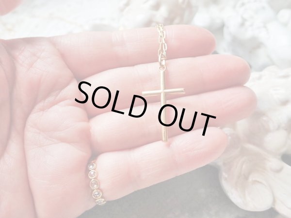 画像13: 【K18イエロークロス】【円柱シンプルデザイン】【1.2g】イタリア・アンティーク＆ヴィンテージクロス (13)