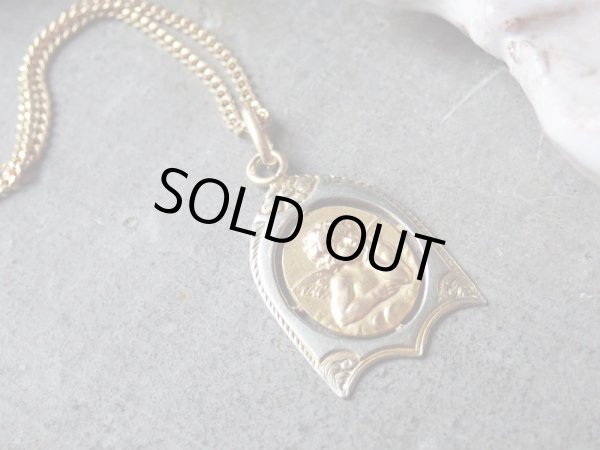 画像7: 【K18イエロー/ホワイトゴールドメダイ】【ラファエロ・システィーナの聖母の頬杖天使】【1.0g】フランス・アンティーク＆ヴィンテージメダイ (7)