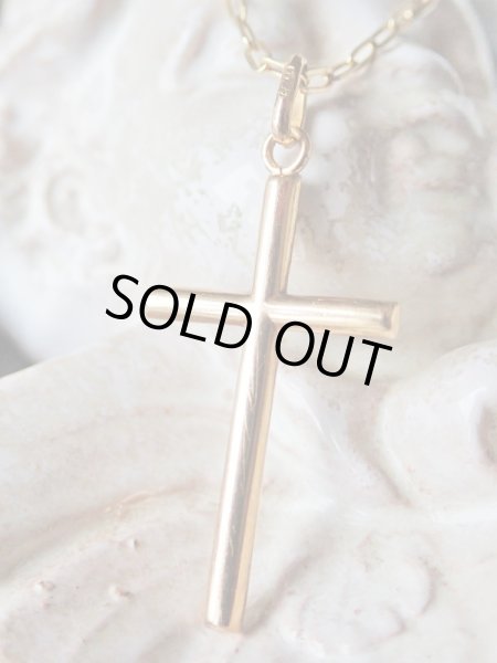 画像3: 【K18イエロークロス】【円柱シンプルデザイン】【1.2g】イタリア・アンティーク＆ヴィンテージクロス (3)