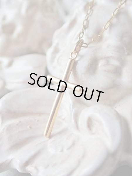 画像5: 【K18イエロークロス】【円柱シンプルデザイン】【1.2g】イタリア・アンティーク＆ヴィンテージクロス (5)