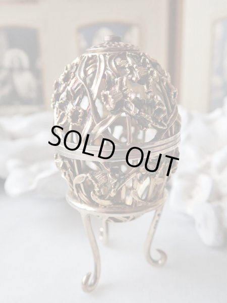 画像3: 【ディーラー私物放出品】【1980年】【水仙透かし細工71/500】【SV925×K24GP】【セント・ジェームス・ハウス・カンパニー】イギリス・ヴィンテージイースターエッグ (3)