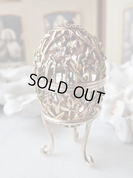 画像2: 【ディーラー私物放出品】【1980年】【水仙透かし細工71/500】【SV925×K24GP】【セント・ジェームス・ハウス・カンパニー】イギリス・ヴィンテージイースターエッグ (2)