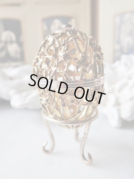 画像2: 【1980年】【水仙透かし細工139/500】【SV925×K24GP】【セント・ジェームス・ハウス・カンパニー】イギリス・ヴィンテージイースターエッグ (2)