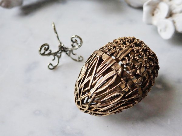 画像11: 【1988年】【スノードロップ透かし細工274/500】【SV925×K24GP】【セント・ジェームス・ハウス・カンパニー】イギリス・ヴィンテージイースターエッグ (11)