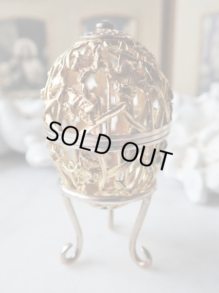 画像5: 【1980年】【水仙透かし細工139/500】【SV925×K24GP】【セント・ジェームス・ハウス・カンパニー】イギリス・ヴィンテージイースターエッグ (5)