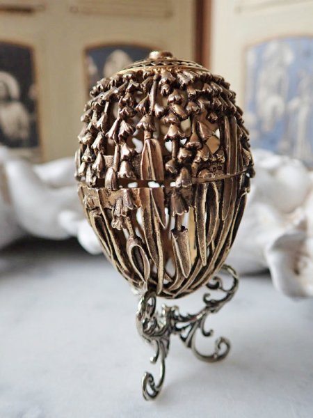 画像3: 【1988年】【スノードロップ透かし細工274/500】【SV925×K24GP】【セント・ジェームス・ハウス・カンパニー】イギリス・ヴィンテージイースターエッグ (3)