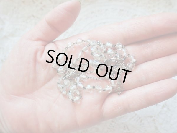 画像10: 【花座付オーロラガラス珠ロザリオ】【総シルバーパーツ】フランス・アンティーク＆ヴィンテージロザリオ (10)