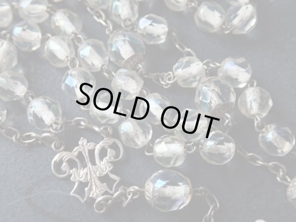 画像9: 【花座付オーロラガラス珠ロザリオ】【総シルバーパーツ】フランス・アンティーク＆ヴィンテージロザリオ (9)