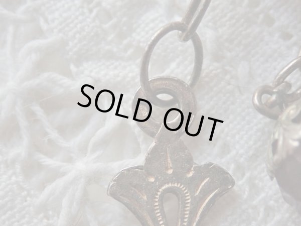 画像15: 【花座付ライトアメジストカラーカットガラス大珠ロザリオ】【総シルバーパーツ】フランス・アンティーク＆ヴィンテージロザリオ (15)