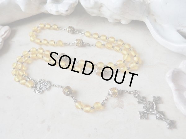 画像5: 【ウランガラスのロザリオ】【1900年代初頭】【総シルバーパーツ＆花座付】フランス・アンティーク＆ヴィンテージロザリオ (5)