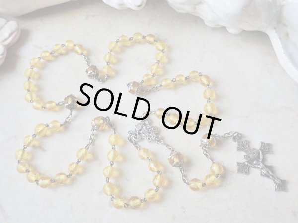 画像4: 【ウランガラスのロザリオ】【1900年代初頭】【総シルバーパーツ＆花座付】フランス・アンティーク＆ヴィンテージロザリオ (4)