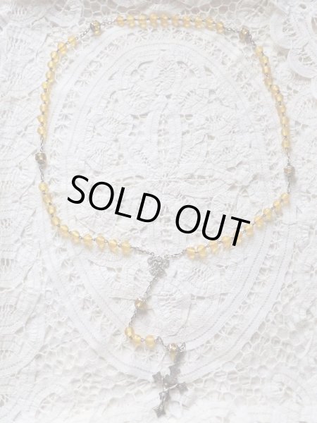 画像16: 【ウランガラスのロザリオ】【1900年代初頭】【総シルバーパーツ＆花座付】フランス・アンティーク＆ヴィンテージロザリオ (16)