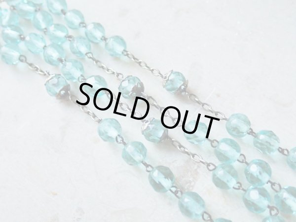 画像10: 【アクアマリンカラーカットガラス珠ロザリオ】【総シルバーパーツ】フランス・アンティーク＆ヴィンテージロザリオ (10)