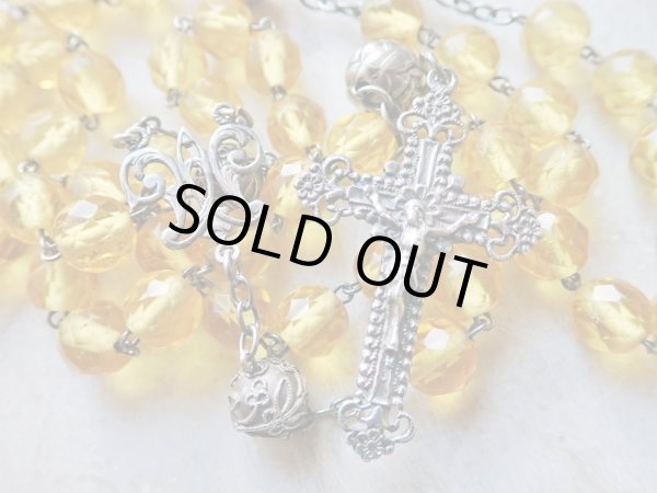 画像8: 【ウランガラスのロザリオ】【1900年代初頭〜前半】【総シルバーパーツ＆フィリグリー細工珠付】フランス・アンティーク＆ヴィンテージロザリオ (8)