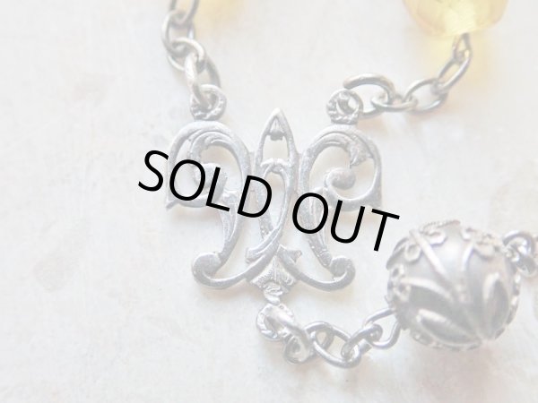 画像11: 【ウランガラスのロザリオ】【1900年代初頭〜前半】【総シルバーパーツ＆フィリグリー細工珠付】フランス・アンティーク＆ヴィンテージロザリオ (11)