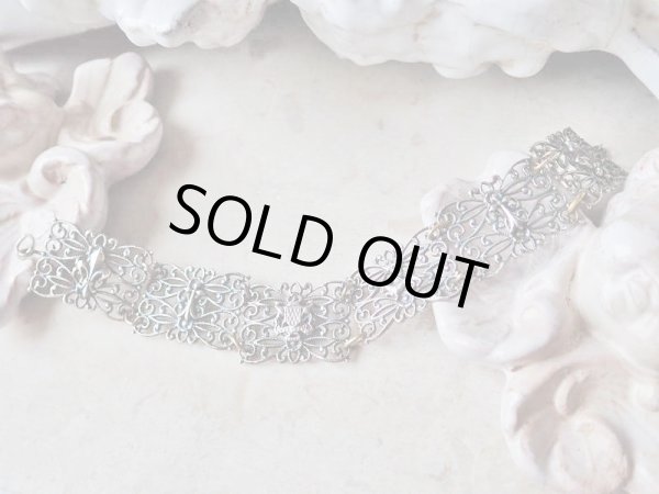 画像2: 【百合紋章とブルターニュ紋章】【エルミーヌとエルミーヌ・プラン】【透かしブレスレット】フランス・アンティーク＆ヴィンテージ品 (2)