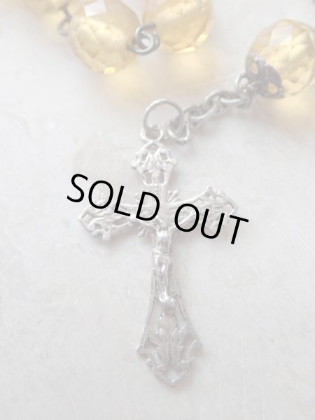 画像11: 【ウランガラスの1連ロザリオブレスレット】【1900年代初頭】【総シルバーパーツ＆一部花座付】フランス・アンティーク＆ヴィンテージロザリオ (11)