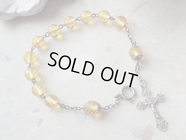 画像6: 【ウランガラスの1連ロザリオブレスレット】【1900年代初頭】【総シルバーパーツ＆一部花座付】フランス・アンティーク＆ヴィンテージロザリオ (6)