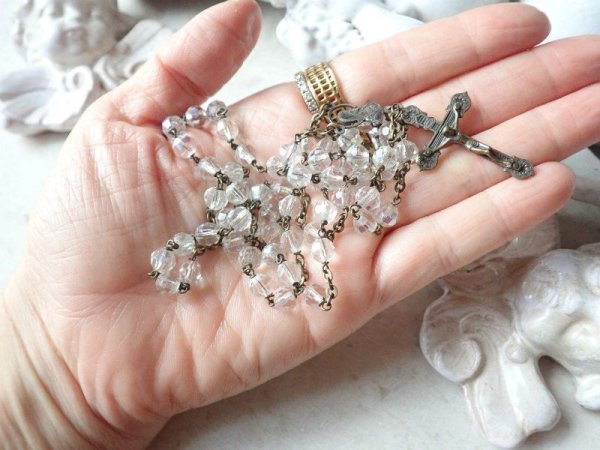 画像8: 【オーロラガラス珠】【レトロデザイン】イタリア・ヴィンテージロザリオ (8)