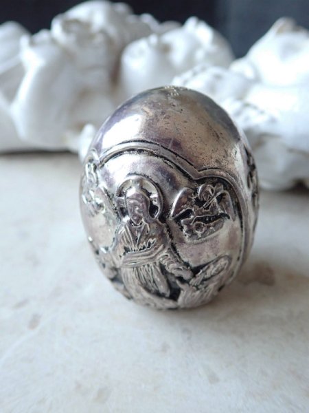 画像2: 【ファインシルバー（SV999）製イースターエッグ】【十字架の道行き第十三留/第十五留】イギリス・アンティーク＆ヴィンテージ品 (2)