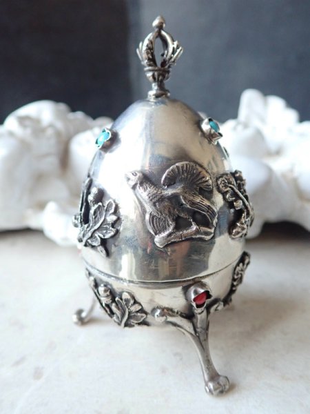 画像5: 【1878年帝政ロシアJソスンコウスキ作シルバー875製イースターエッグ】【店主私物コレクション放出】ロシア・アンティーク品 (5)