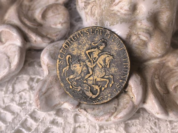 画像5: 【特大サイズコインタイプ】【ゲオルクスターラー】【聖ゲオルギウス】ドイツ・アンティーク＆ヴィンテージメダイ (5)