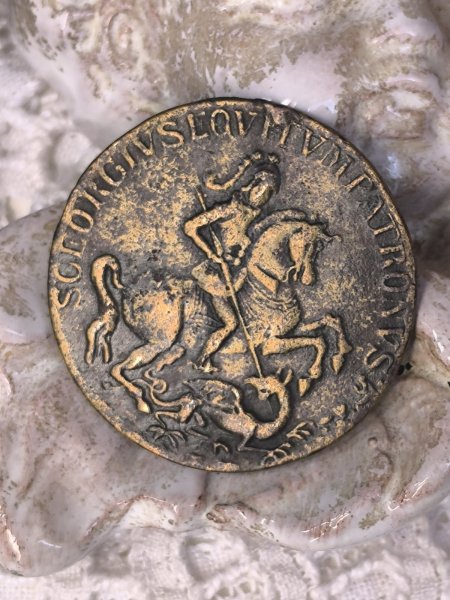 画像2: 【特大サイズコインタイプ】【ゲオルクスターラー】【聖ゲオルギウス】ドイツ・アンティーク＆ヴィンテージメダイ (2)