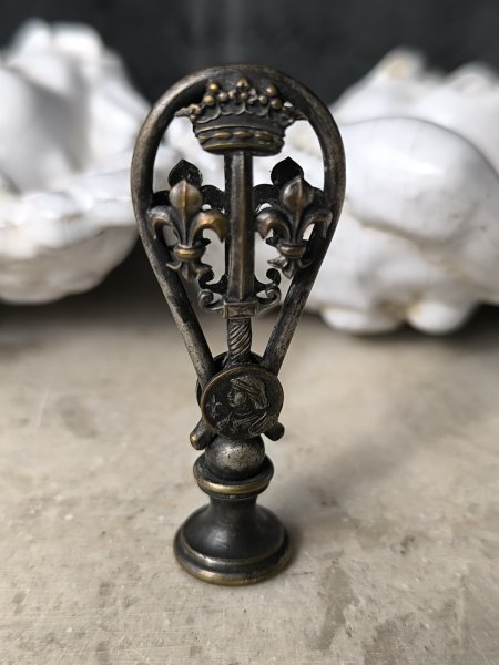 画像7: 【聖ジャンヌダルク紋章のシーリングスタンプ】【両面透かし細工】フランス・アンティーク＆ヴィンテージ品 (7)