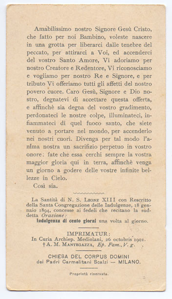 羊飼いの幼子イエス】【1901年】イタリア・アンティーク＆ヴィンテージ