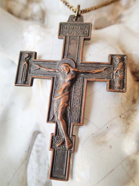 イコン　キリスト教　骨董　アンティーク　ヨーロッパ　ローマ　教会　十字架　古美術